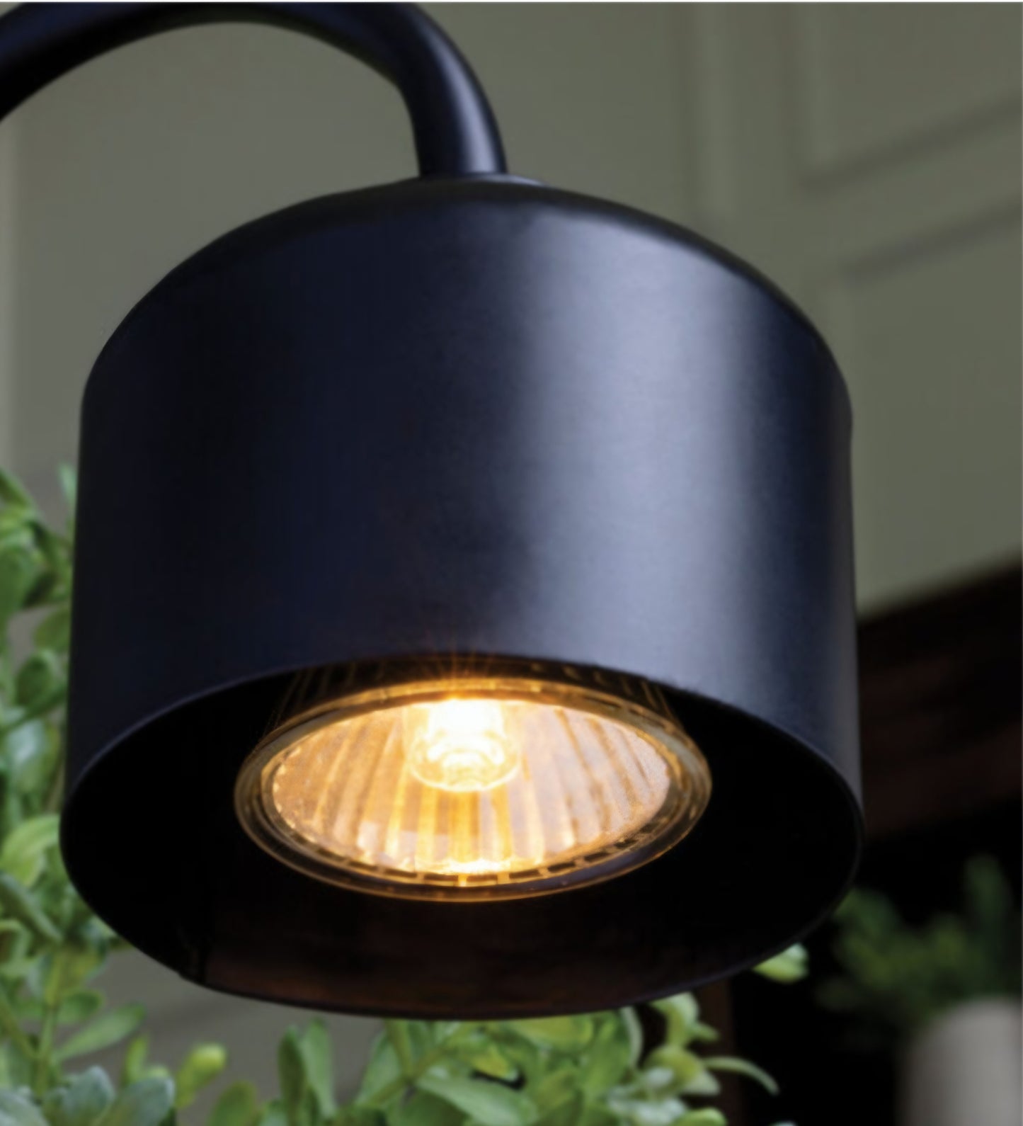 Black & Wood Arched Candle Warmer Lamp